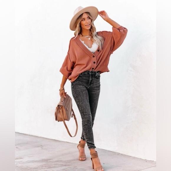 Vici Sweaters - VICI COLLECTION FAVOR BUTTON FRONT CARDIGAN